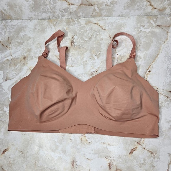 Knix Leakproof Nursing Bra Size 6 Tan Wireless comfort Removable Pads - Picture 1 of 5